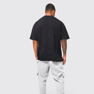 Camisetas con corte de caja para hombres y mujeres, camisa de reciclaje de peso pesado, 100 de algodón en caja, cuello falso, corte y costura, unisex, venta al por mayor - Product Image 2