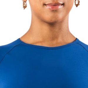 Camiseta Azul Rey para Mujer, Manga Corta, Algodón, para Gimnasio, Fitness, Entrenamiento, Deporte, Casual - Product Image 4