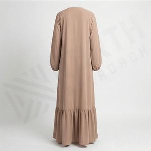 Abaya Droite Unie Grande Taille Vente en Gros Robe Islamique Modeste Femme Tailles Personnalisées Commande en Gros OEM Vêtements de Mode Élégants - Product Image 2