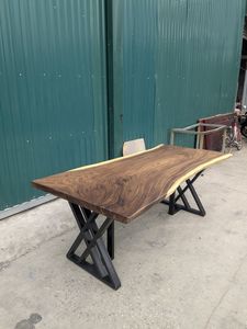 Table à manger pliable en bois d'orme recyclé vieilli, style traditionnel, 12 places, plateau épais, imperméable et écologique - Product Image 4