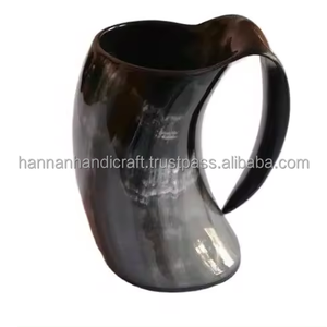 Mug en corne de Viking naturelle de qualité supérieure, finition artisanale, style amour - Mugs à bière en gros - Product Image 2
