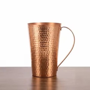 Taza de cobre martillado con asa, taza clásica Moscow Mule para servir en la mesa, jarra de cobre a precio de mayoreo. - Product Image 1
