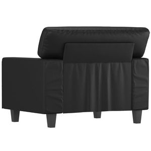 Sillón Grande Rectangular de Piel Sintética Negra para Sala de Estar - Product Image 5