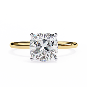 Bague de fiançailles en or jaune 14 carats, 2,5 carats, taille coussin, diamant de laboratoire certifié IGI, cadeaux d'anniversaire et de mariage, vente chaude - Product Image 1