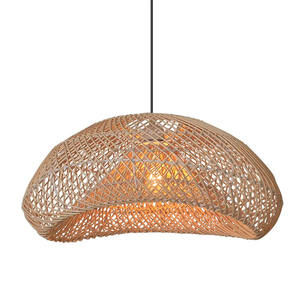 Luces colgantes tejidas a mano de mimbre de bambú sostenible tradicional vintage, pantallas de lámparas elegantes duraderas ecológicas para el hogar y el Hotel - Product Image 6
