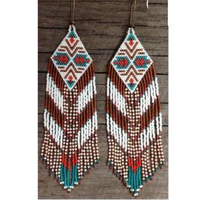 Pendientes de cuentas de vidrio largas de primera calidad para eventos exclusivos que brindan un aspecto sofisticado y elegante. - Product Image 6