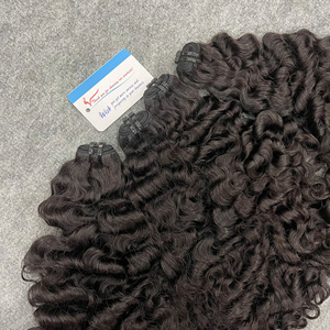 Extensions de cheveux naturels noirs vierges, bouclés à la vapeur, prêts à être expédiés, provenant d'une usine vietnamienne. - Product Image 2