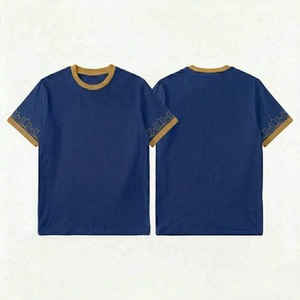เสื้อยืดสตรีทแวร์ผู้ชาย แขนสั้น ผ้าคอตตอนหนา ทรงบ็อกซี่ สีพื้น เรียบง่าย สไตล์ยุโรป - Product Image 1