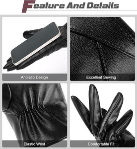 Gants de mode pour femmes, gants d'hiver à écran tactile pour téléphone et tablette, antidérapants pour l'extérieur - Product Image 4