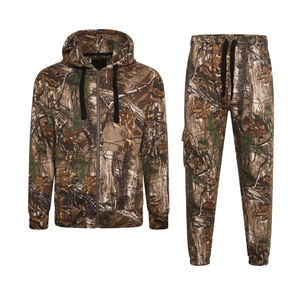 Conjunto Deportivo de Hombre con Sudadera y Pantalones de Forro Polar, Estampado de Jungla, Algodón Grueso, para Caza, Casual, Deportivo y Urbano - Product Image 1