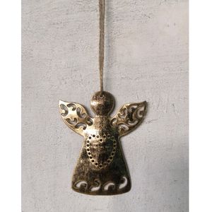 Adorno Colgante de Estrella de Madera Pintado a Mano, Decoración Rústica para Árbol de Navidad - Product Image 3