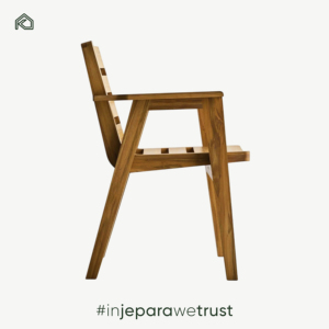 Fauteuil minimaliste en teck massif de qualité supérieure, chaise de salle à manger moderne en lin pour hôtel, restaurant, café, terrasse, meubles d'extérieur - Product Image 6