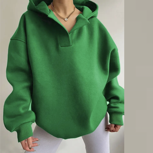 Sweat-shirts oversize pour femmes, personnalisés, 100% coton, en tissu éponge épais, écologiques, lavés et usés, pour le printemps et l'été - Product Image 1