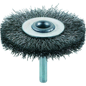 Stainless Steel Wire Shank <b>Wheel</b> <b>Brush</b>, 65mm Diameter, 6mm Shank, 0.3mm Wire - Product Image 1