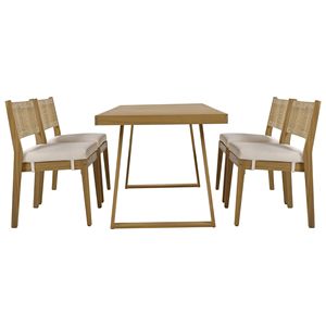 U_Style tavolo da pranzo all'aperto e sedia Set Multi-persona legno di Acacia con cuscini spessi per balcone o giardino - Product Image 6