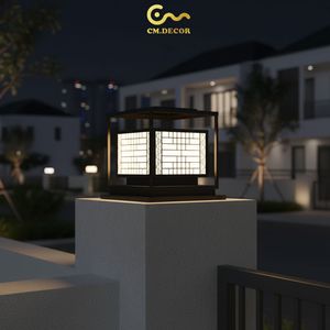 Lampe de poteau extérieure en acier inoxydable, lumière blanche chaude 3500K, AC 220V, pour villa, clôture, portail, colonne, lumière décorative - Product Image 6