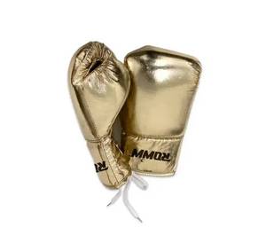 Gants de boxe en cuir PU doré les plus vendus, à lacets, pour adultes, équipement d'entraînement, prix de gros - Product Image 1