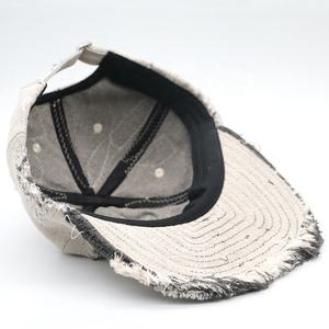 Custom <b>Design</b> 6 Panel <b>Flat</b> Brim Distressed Washed Dad Hats Manual Processing Fashion and Vintage Unstructured Adjustable <b>Caps</b> - Product Image 5