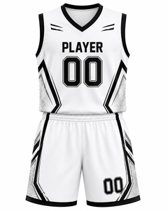Conjunto de Uniforme de Baloncesto de Verano Personalizado, Transpirable, 100% Poliéster, Sublimado, Cuello en V, Sin Mangas, Jersey de Malla, Pantalones Cortos, Unisex para Adultos - Product Image 1