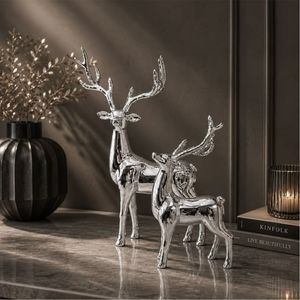 Wholesale Luxury <b>Silver</b> Metal Reindeer Sculpture Grazing Deer Statue Modern Home Decor Christmas Tabletop Holiday <b>Ornament</b> - Product Image 6