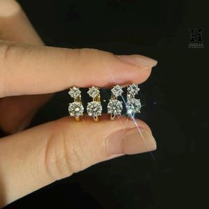 Pendientes de Diamantes CVD Certificados por IGI, Oro Real de 10K y 18K, Pequeños Huggies con Diamantes de Laboratorio con Corte Redondo y Princesa - Product Image 5