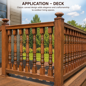EFS Royal - Hermosos Pilares de Madera Maciza, Balaustres Tradicionales de Lujo para Escaleras, Columnas Decorativas Talladas, Postes Romanos Grandes Personalizados - Product Image 4