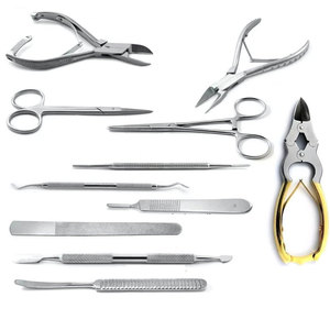 Stainless Steel Podiatry Chiropody Pedicure <b>Kit</b> with <b>Nail</b> Clippers Scissors Cuticle Tools Tweezers and Foot Care Instruments - Product Image 1
