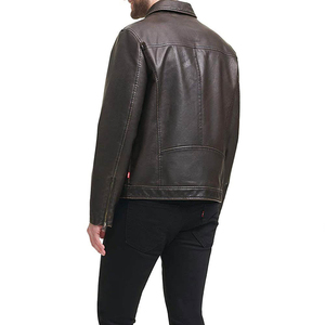 Chaqueta de Cuero para Hombre Estilo Universitario Clásico con Cierre, Chaqueta de Cuero al por Mayor para Hombre - Product Image 2