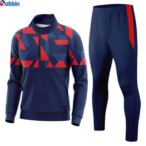Trajes de fútbol personalizados de gran venta con logo, ropa deportiva con cremallera de un cuarto, sudaderas que mantienen el calor, ropa de entrenamiento para equipos de fútbol, chándales. - Product Image 6