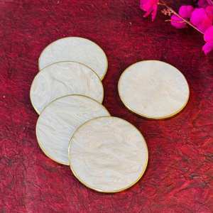 Ensemble de sous-verres en agate de haute qualité, design religieux, faits à la main, polis, durables, décoration d'intérieur pour le thé/le café - Product Image 1