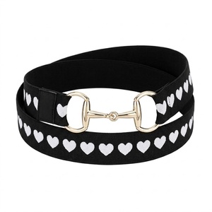 ODM Black Leather Equestrian Bit Belt <b>Silver</b> Horse Bridle Style <b>Waist</b> Strap - Product Image 1