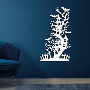 Haunted Tree House Wall Art Metal Design Wall Decor Perfect For Cafes Restaurants And Shops Halloween Theme Styling From India - Product Image 3
