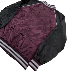 Chaqueta Bomber Varsity de Satén Morado para Invierno, Talla Grande, con Cierre Frontal de Cremallera, Mangas Raglán, Transpirable, para Exteriores - Product Image 4