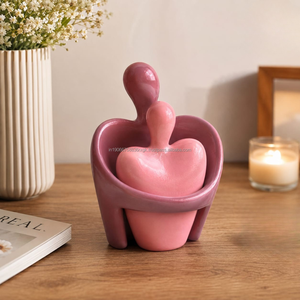 AG Elements - Escultura de Cerámica Rosa Hecha a Mano, Multi-pieza, para Almacenamiento, Adorno de Lujo para Escritorio, Regalo Artístico para Hogar Moderno - Product Image 5
