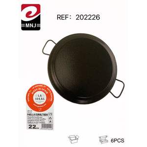 Elegante Sartén para Paella de 22 cm con Revestimiento de Esmalte Duradero, Hierro Fundido Esmaltado, Mango de Acero Inoxidable, Esencial para la Cocina - Product Image 1