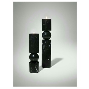 Handmade Marble Stone Candle Holder Set Round Shape Eco-Friendly & Heat Resistant Durable Empty Design for Home Decor - Product Image 4