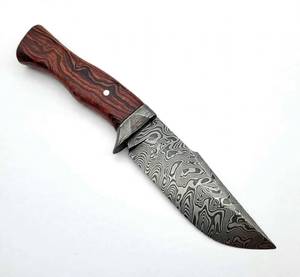 Outil utilitaire d'extérieur en acier Damas forgé à la main avec manche en bois et garde en Damas - Product Image 2
