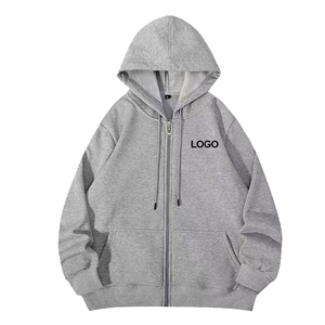 Wholesale New Heavyweight 500gsm 100% Cotton Vintage Washed Distressed Embroidered Thermal Zipper <b>Hoodies</b> Sun Faded Quick Dry - Product Image 1