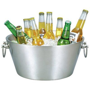 Seau à glace en métal argenté avec poignées pour champagne et vin, refroidisseur de bouteilles de bière et de vin, accessoires de bar - Product Image 4