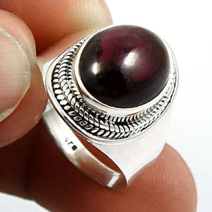 Natural Red <b>Garnet</b> Gemstone <b>Ring</b> Made of 925 Sterling <b>Silver</b> Bulk Wholesale Fine <b>Silver</b> <b>Rings</b> Bohemian Jewelry Bulk Suppliers - Product Image 2