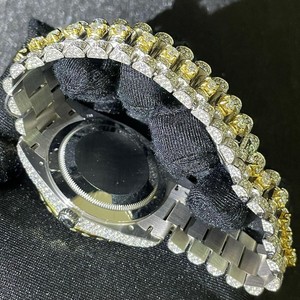 Relojes de Hip Hop Clásicos Unisex, Hechos a Mano, con Joyas de Belleza, Diamantes Moissanite VVS1, Acero Inoxidable, Resistentes al Agua 100 Bar - Product Image 6