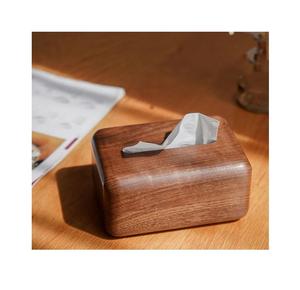 Caja de pañuelos de madera pulida y lisa para el hogar, la oficina y el coche, dispensador de servilletas hecho a mano, accesorio moderno para la decoración del hogar - Product Image 1