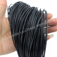 Fermoir et crochet en cuir noir de 2 mm à forte demande avec perle pour la fabrication de bijoux DIY, bracelets et emballages cadeaux