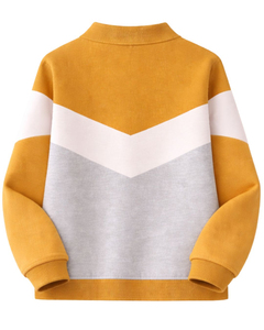 Sudadera Unisex con Bloques de Color y Cierre de Cremallera, Corte Regular, Cuello de Solapa Tejido, Estilo Casual de Otoño - Product Image 5