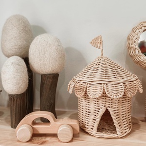 ของเล่นเด็กคุณภาพเยี่ยม บ้านทรงเต็นท์ละครสัตว์ทำจากหวาย ของเล่นทำมือรูปทรงบ้าน - Product Image 3