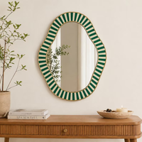 Miroir en os vert fait main, décoration murale moderne