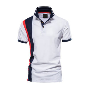 Camiseta Polo de Golf de Secado Rápido con Estampado Completo y Bordado, Camiseta Polo Negra de Manga Corta de Algodón para Niños - Product Image 1