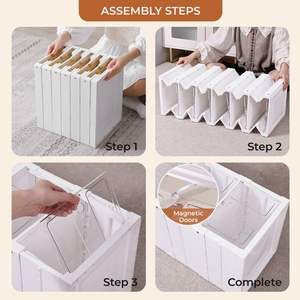 Organizador de Zapatos Apilable de Plástico Blanco de 6 Niveles, Contenedores Plegables para Zapatos Deportivos, Cajas y Organizadores para Armario - Product Image 6