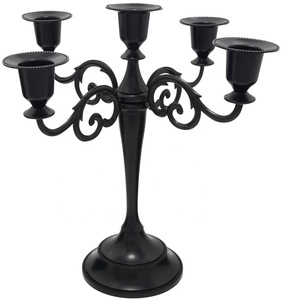 เชิงเทียนทองแดงทำด้วยมือพร้อมที่วางเทียนคริสตัล5ไส้เทียน - Product Image 1