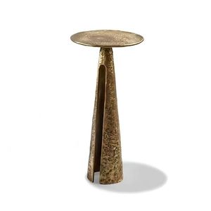 Mesa Auxiliar Metálica Sofisticada con Acabado Dorado, Mueble de Diseño, Mesa Decorativa de Lujo para Sala de Estar Contemporánea - Product Image 1